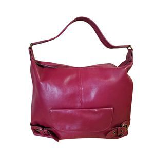 Vintage Wilson’s Leather Dark Red Genuine Leather Shoulder Bag Handbag *FLAW*
